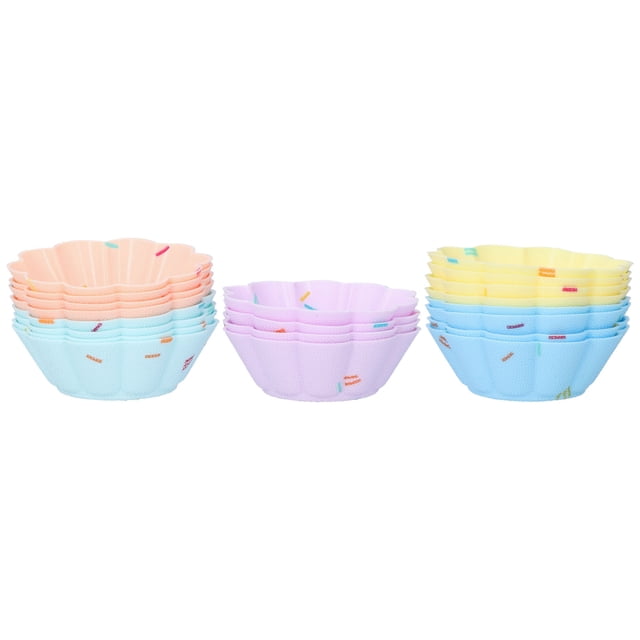 Moldes de silicona para cupcakes, 20 piezas, moldes pequeños para pasteles, moldes de silicona para mini cupcakes, moldes de silicona para hornear cupcakes, construcción resistente