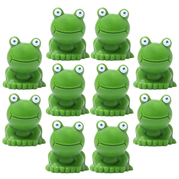 10 piezas de ranas miniatura, decoración de ranas pequeñas de resina para manualidades, microadornos paisajísticos, estatuas en miniatura