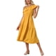 thumbnail image 1 of INSPIRAR CHIC Vestido de Verano de Una Sola Manga con Volantes y Fruncidos Casual en Línea A XS Amarillo, 1 of 6