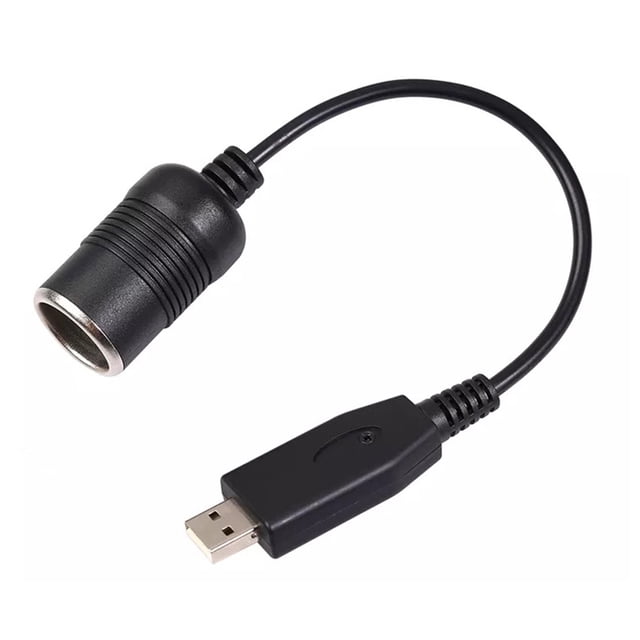 adaptador enchufe encendedor usb para el automóvil portable universal 5v a 12v cigarrillo alimentación cable popular piezas computadora, cable negro de 30 cm con conector USB tipo A y casquillo hembra de encendedor, carcasa de PVC con anillo metálico visible, tamaño 300×31×31 mm, marca Cgttgsre, multicolor según especificación; a menudo se utiliza para alimentar o probar dispositivos electrónicos portátiles en talleres domésticos.