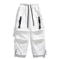 thumbnail image 2 of GZMOALH Men's Lightweight Nylon Cargo Jogger Pants, Drawstring Waist Utility Pants with Adjustable Hems, 2 of 5