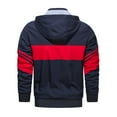 thumbnail image 4 of IROINNID Men's Hoodie Storm Jacket Long Sleeve Color Block Leisure Contrasting Color Warm Windproof Pocket Motorcycle Jacket, 4 of 6
