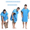 thumbnail image 4 of Hiturbo Microfiber Surf Poncho, Wetsuit changing Bath Robe, Quick Dry Pool Swim Beach Towel with Hood (Blue), 4 of 5