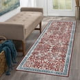 thumbnail image 2 of Haperlare Runner Rug 2' x 6' Hallway Area Rug Persian Entryway Rug Washable Low Pile Non-Slip Distressed Mat Indoor Entrance Carpet for Living Room Kitchen Bath, Blue, 2 of 5