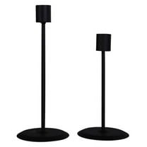 Metal Taper Candle Holders - Black Decor Set of 2