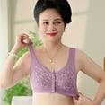 thumbnail image 4 of HOMBOM Womens Push Up Bras Wire-Free Full Coverage Front Button Bras Push-Up One-Piece Bra Purple, 4 of 8