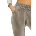 thumbnail image 6 of TEMOFON Lounge Jogger Pants for Women Velour Casual Soft Sweatpants – Khaki Joggers with Adjustable Waist M, 6 of 7