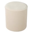 thumbnail image 4 of Pouf Cover with Elastic Textured Bottom Checked Machine Washable Fabric , Yellow, 4 of 8