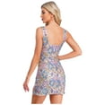 thumbnail image 3 of inlzdz Robe de Soirée pour Femme Bal de Promo Mariage Disco Élégante Robe de Fête Dos Nu Mini Robe Robe de Bal Argent m, 3 of 7