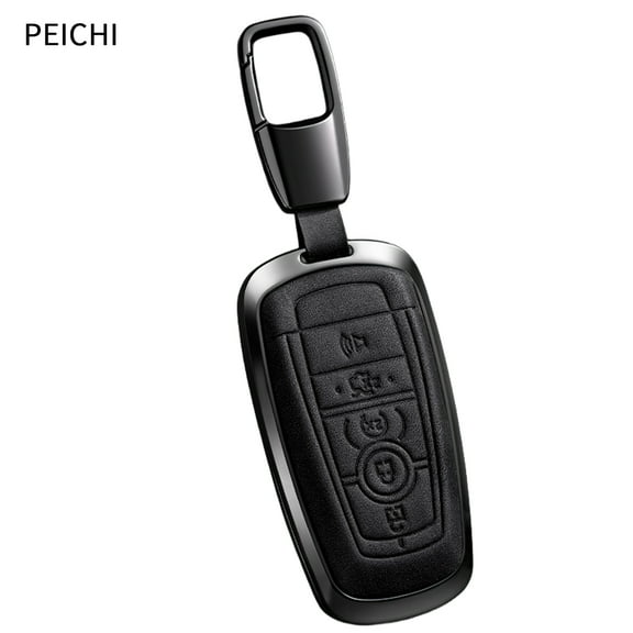 For Key Fob Cover Leather Car for 2017-2024 Bronco Escape Mustang Explorer F150 F250 F350 Key Protective Case-FTK1
