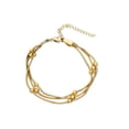 thumbnail image 1 of Pulsera de acero inoxidable con cadena de serpiente en capas para mujer, 1 of 3
