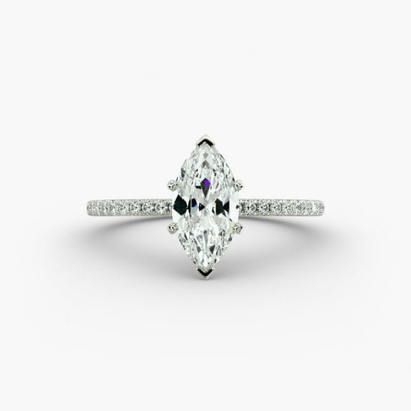 Spot Jewel 14K White Gold Over Rings - 1.8 Ct Marquise Cut Diamond Ring - Forever Ring for Women's - Silver Beautiful Rings for Her - Gorgeous Ring Gift for Women's - Proposal Delicate Rings