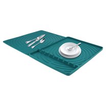 Unique Bargains Dish Drying Mat Fits Under Dish Rack for Kitchen Counter Green