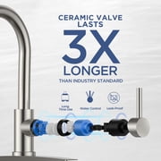 TVOFEK Kitchen Faucet with Soap Dispenser, Stainless Steel Brushed Nickel Kitchen Sink Faucets with Pull Down Sprayer fit 1 or 3 Hole, Single Handle Faucet for RV Bar Laundry Camper