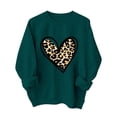 thumbnail image 4 of Heart Sweatshirt Womens Valentines Day Outfits Long Sleeve Pullover Shirt Crewneck Trendy Cute Tops, S Green, 4 of 5