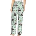 thumbnail image 4 of PISONIC Baby Panda With Plant Printed Women's Pajama Pants, Comfy Pajama Bottoms With Pockets&Drawstring, 4 of 7