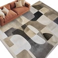 thumbnail image 2 of 5'x8' Area Rugs, Black Brown Geometric Indoor Outdoor Area Rug for Living Room Bedroom, Modern Abstract Textured Washable Bathroom Rugs Kitchen Floor Carpet Mats Home Decor Aesthetic, 2 of 8