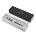 thumbnail image 2 of Parker Jotter Ballpoint Pen, Stainless Steel with Golden Trim, Medium Point Blue Ink, Gift Box (953182), 2 of 7