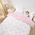 thumbnail image 2 of Erosebridal Girly Pink Bowknot Queen Duvet Cover Set For Kids,Cute Bows Kawaii Bowtie Bedding,Lightpink White 3pcs,No Comforter,Reversible, 2 of 6