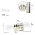 thumbnail image 6 of Hunter - Lenlock 2-light Brushed Nickel, Medium Size Vanity Light, Dimmable, Modern Style, for Bedrooms, Dining, Living Rooms - 19931, 6 of 7