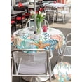 thumbnail image 4 of Outdoor Tablecloth with Umbrella Hole and Zipper, Marine Life Round Table Cloth 54 Inch Waterproof Tablecloth, Nautical Underwater Coral Shell Starfish Watercolor Picnic Table Cover for Patio Camping, 4 of 7