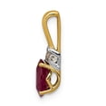 thumbnail image 2 of Real 14kt With Rhodium Diamond and .66 Oval Ruby Pendant; for Adults and Teens; for Women and Men, 2 of 4