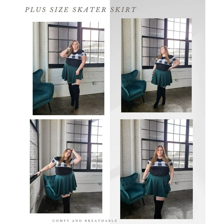 Plus size skater skirt zipper hot sale