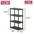 thumbnail image 2 of Hyper Tough 4-Shelf Black Plastic Storage Shelf, 36 in W x 18 in D x 53.2 in H, 600 lb Total Capacity, 2 of 9