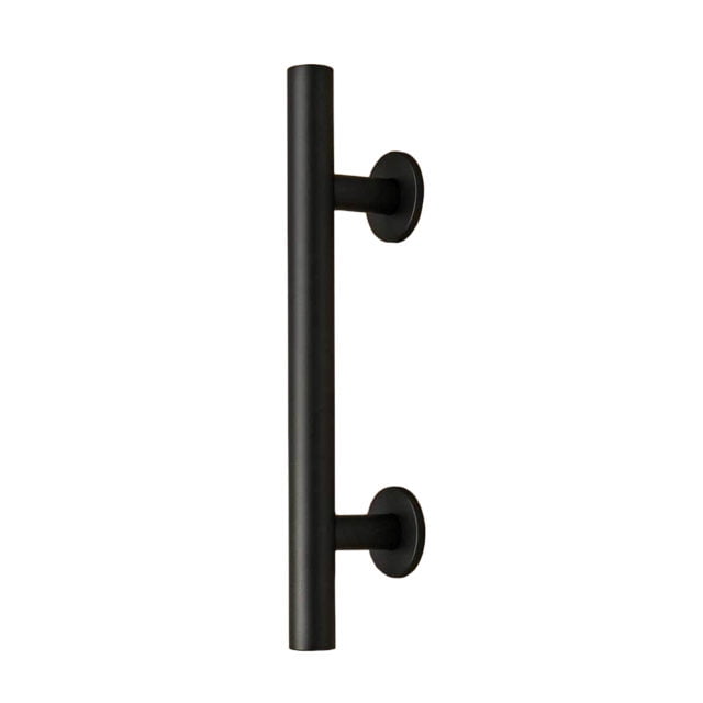 18′′ Poignée de Porte d'Entrée Ronde Unilatérale – Acier Inoxydable 304 Premium / Finition Brossée Satinée et Noire / Poignée de Porte avant Moderne pour Portes en Bois, Verre, Métal et Douche