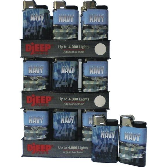 DJEEP 15ct Navy Djeep Lighters, Flint Lighter, Cigar Cigarette Lighters