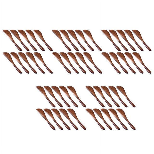 Paquete de 50 cuchillos de madera para mantequilla, cuchillos para condimentos de 6 pulgadas, utensilios de cocina muy prácticos de madera, esparcidor de gelatina