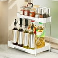 thumbnail image 5 of kkbbma under $5 2-Tier Spice Rack Industrial Counter Shelf Desktop Storage Organizer Standing Seasoning Rack for Countertop Kitchen Office Living Room Desktop, 5 of 6