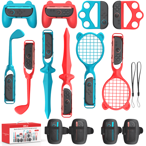 STARTRC GAMES 14-in-1 Family Party Sports Bundle for Nintendo Switch 2 (2025) | Complete Accessories Set Compatible with Switch 2 Sports Games & Multiplayer Fun