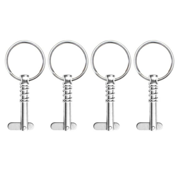 Zxpjkyu 4 Pieces Stainless Steel Quick Release Spring Pins 1/4" w/ Pull Ring Replacement