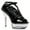 Black, variant on Ellie Shoes E-609-Amber 6" Heel Womens Peep Toe Stilleto With Clear Platform. Clear / 11