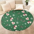 thumbnail image 4 of Green Christmas Pattern Round Blanket,Comfortable Soft Flannel Throw Blanket,All Season,Warm Lightweight Blankets for Sofa Bed Couch Living Room Chair 60"x60", 4 of 5