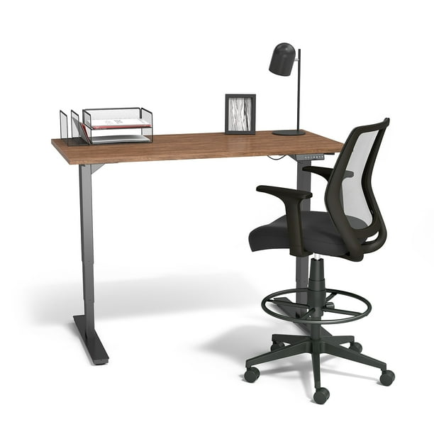 Union & Scale Essentials Mesh Back Fabric Drafting Stool Black 2