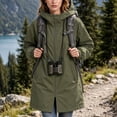 thumbnail image 2 of Enjoytime Windbreaker Jacket Women Long Sleeve Zip Up Hooded Long Rain Jacket Outdoor Hiking Travel Casual Outerwear with Pockets, 2 of 8