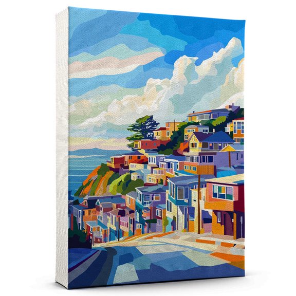 Brookings Travel Canvas, Oregon Canvas Print vintage, Colorful Brookings Decor City Road, Oregon Pictures Wall Art - 102AZ186