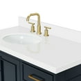 thumbnail image 4 of Ariel Stafford 43 Inch Single Left Offset Oval Sink Vanity With White Quartz Countertop W/1.5" Edge In Midnight Blue, 4 of 11
