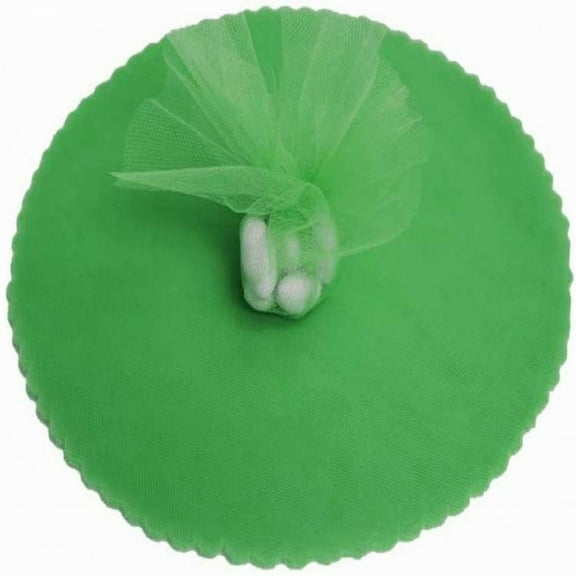 100 Scalloped Tulle Circles 9" Wedding Favor Wrap - Green