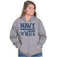 thumbnail image 3 of US Navy Wife Military Anchor Logo Women Plus Size Zipper Hoodie Brisco Brands 2X, 3 of 5