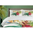 thumbnail image 4 of Ambesonne Floral Duvet Cover Set, Wild Tropical Orchid Flower Large Leaves Exotic Tropic Petals Picture, Decorative 3 Piece Bedding Set with 2 Pillow Shams, Queen Size, Fuchsia Forest Green Queen Fuchsia Forest Green, 4 of 7