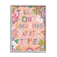 thumbnail image 4 of Stupell Industries One Amazing Day Motivational Phrase Children's Flower Rainbows,24 x 30, Design by Lisa Perry Whitebutton, 4 of 5