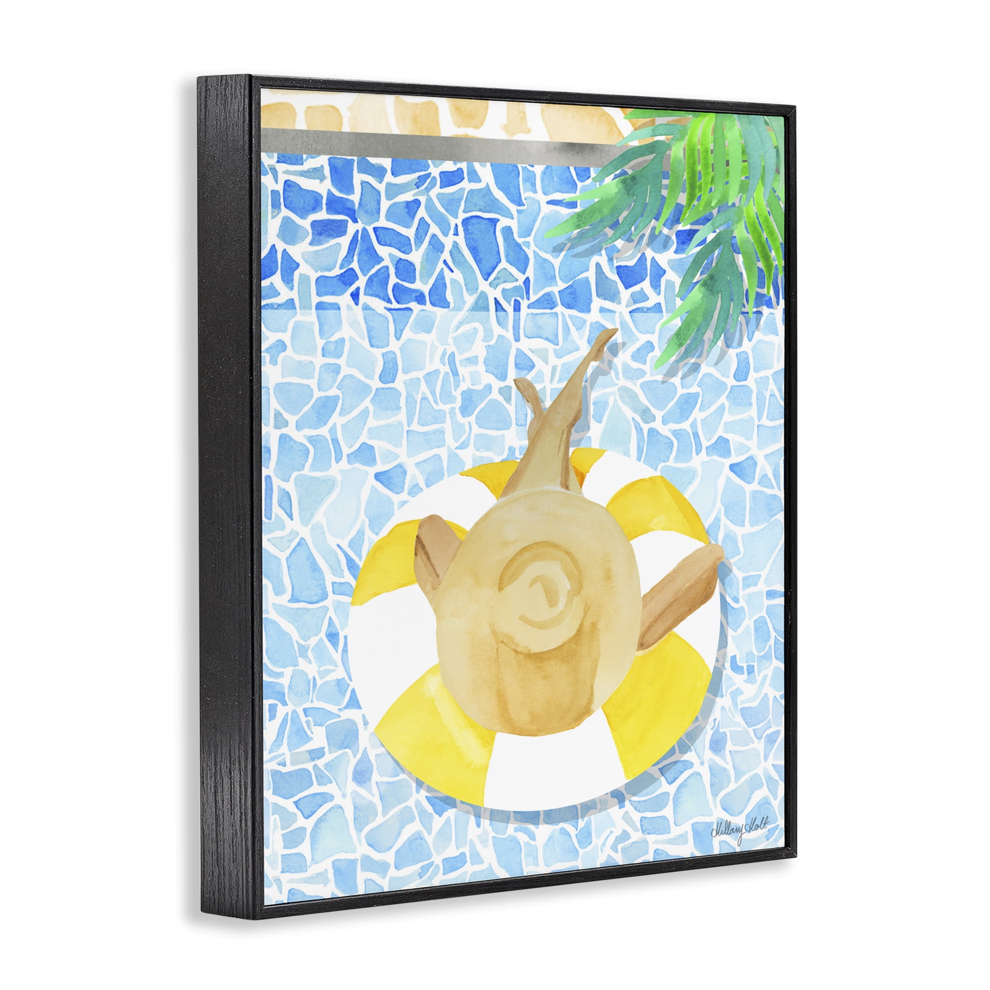 Stupell Industries Summer Poolside Drift Black Framed Giclee Art, design by Hillary Holt