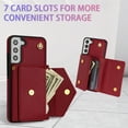 thumbnail image 3 of Allytech for Samsung Galaxy S22 Wallet Case Cover, PU Leather Large Space Cards Slots Detachable Shoulder Strap Back Cover for Girls Women Shockproof Phone Case for Galaxy S22 - Red, 3 of 9