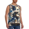 thumbnail image 2 of Kdxio Exotic Blue Cat for Men's Muscle T-shirt,Sleeveless for Workout Running Athletic Gym Lounge Casual, 2 of 5