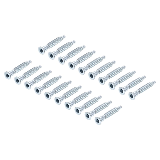 Tornillo Confirmat Uxcell para muebles 7x40mm con socket hexagonal tornillos de madera galvanizados 100pcs