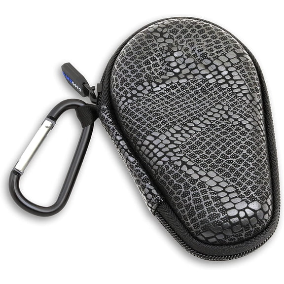 Casematix Snakeskin Asthma Inhaler Case with Clip on Carabiner for Safe Storage and Travel