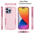thumbnail image 2 of For iPhone 14 Case, 2 in 1 Heavy Duty Armor Shockproof Cases,Hisdou Hybrid Dual Layer Rubber Drop Protection Grip Plastic Bumper Sturdy Phone Cover for iPhone 14 6.1"-Pink, 2 of 6